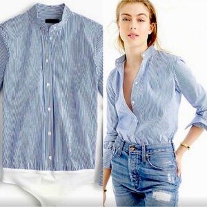 J Crew Bodysuit Stretch Perfect In Stripe Size 12 G5879 Banker Top